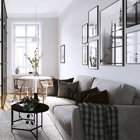 3D living room fly-through