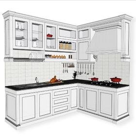 Kitchen architectural 3D drafting
