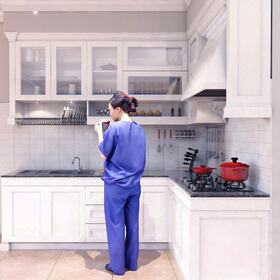 Kitchen architectural CAD 3D design