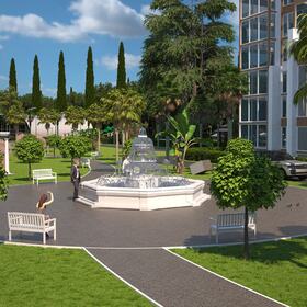 Apartment complex landscape design