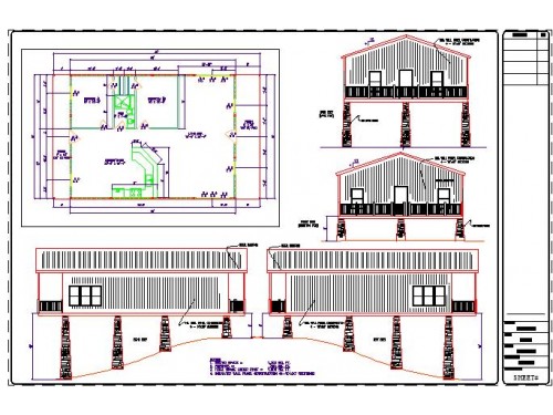Taylor Sunroom- floor plans, deck plan, roof plan & elevations